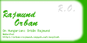 rajmund orban business card