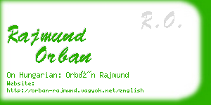 rajmund orban business card